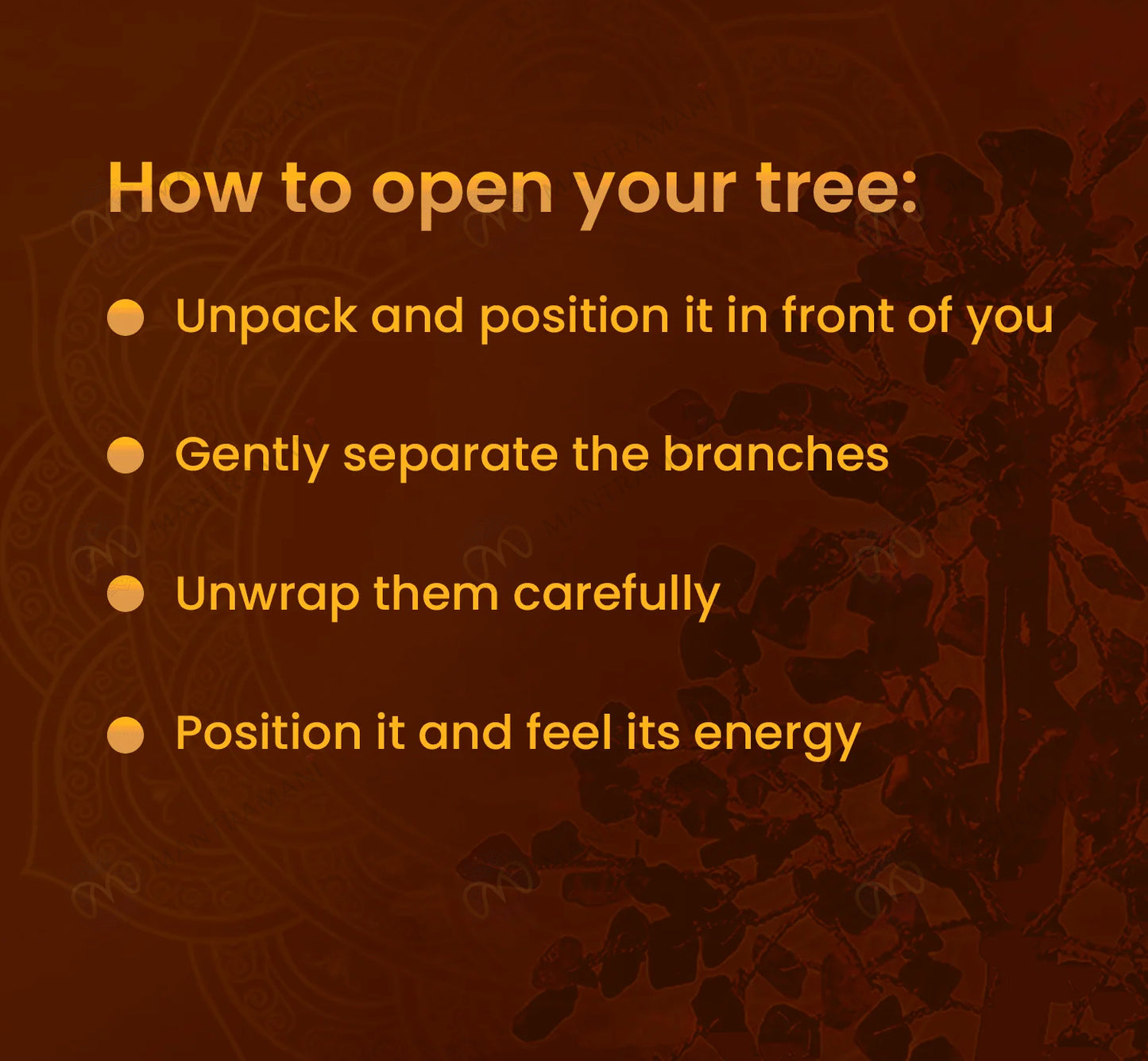 MantraMani Yellow Citrine Tree –Crystal Tree for Abundance, Prosperity & Growth