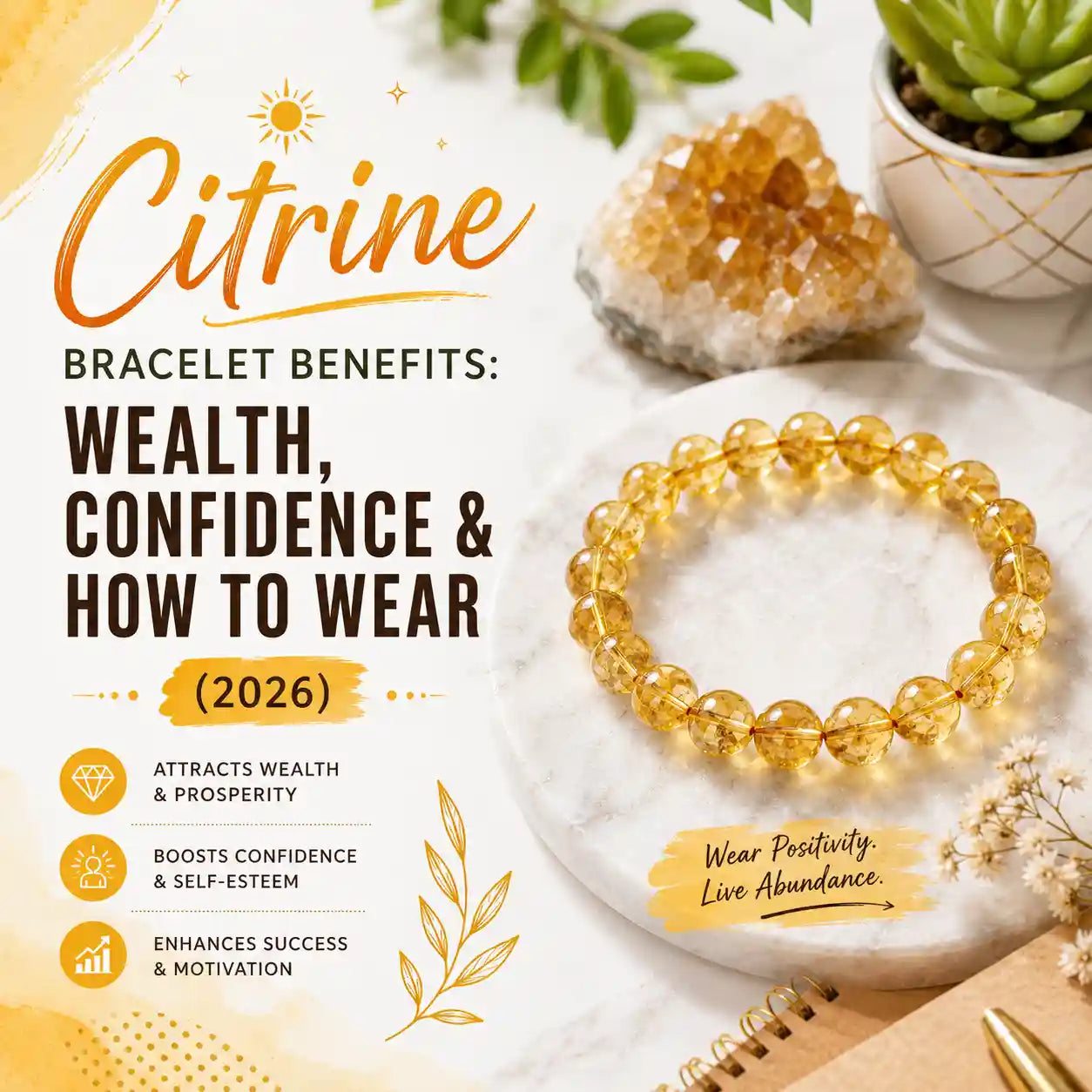 Citrine Bracelet Benefits: Wealth, Confidence & How to Wear (2026)