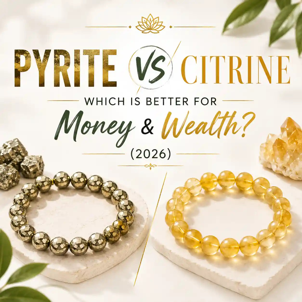 Pyrite vs citrine for money — comparing the two wealth crystals | MantraMani