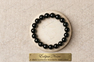 Black tourmaline bracelet for protection & grounding | MantraMani