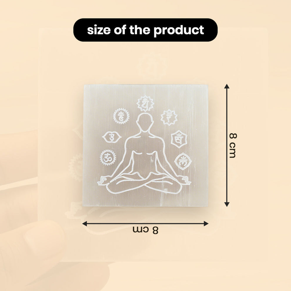 MantraMani SELENITE (Chandramani) – Plate - Cleansing, Charging other crystals,