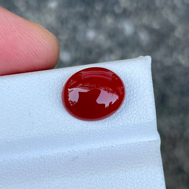 MantraMani Carnelian Loose Gemstone – Authentic, Lab Certified | India - Angle 3