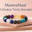 MantraMani 11 - Chakra Trinity Bracelet – Shakti - Setu Aura Balance Universal Energy Bracelet - Natural Crystal Healing Stones for Balance, Protection, Confidence & Spiritual Growth