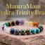 MantraMani 11 - Chakra Trinity Bracelet – Shakti - Setu Aura Balance Universal Energy Bracelet - Natural Crystal Healing Stones for Balance, Protection, Confidence & Spiritual Growth