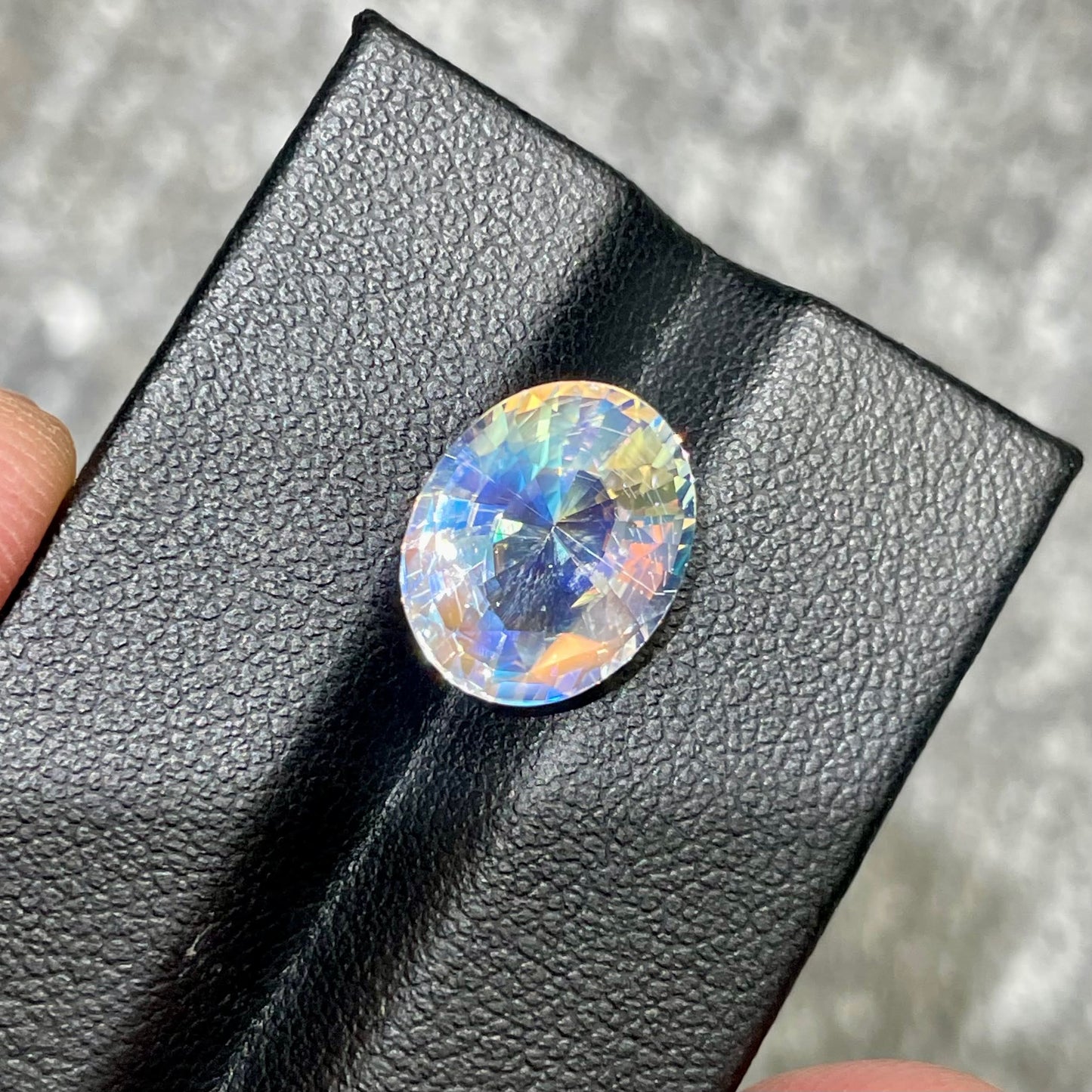 MantraMani Moonstone Loose Gemstone – Authentic, Lab Certified | India - Angle 3