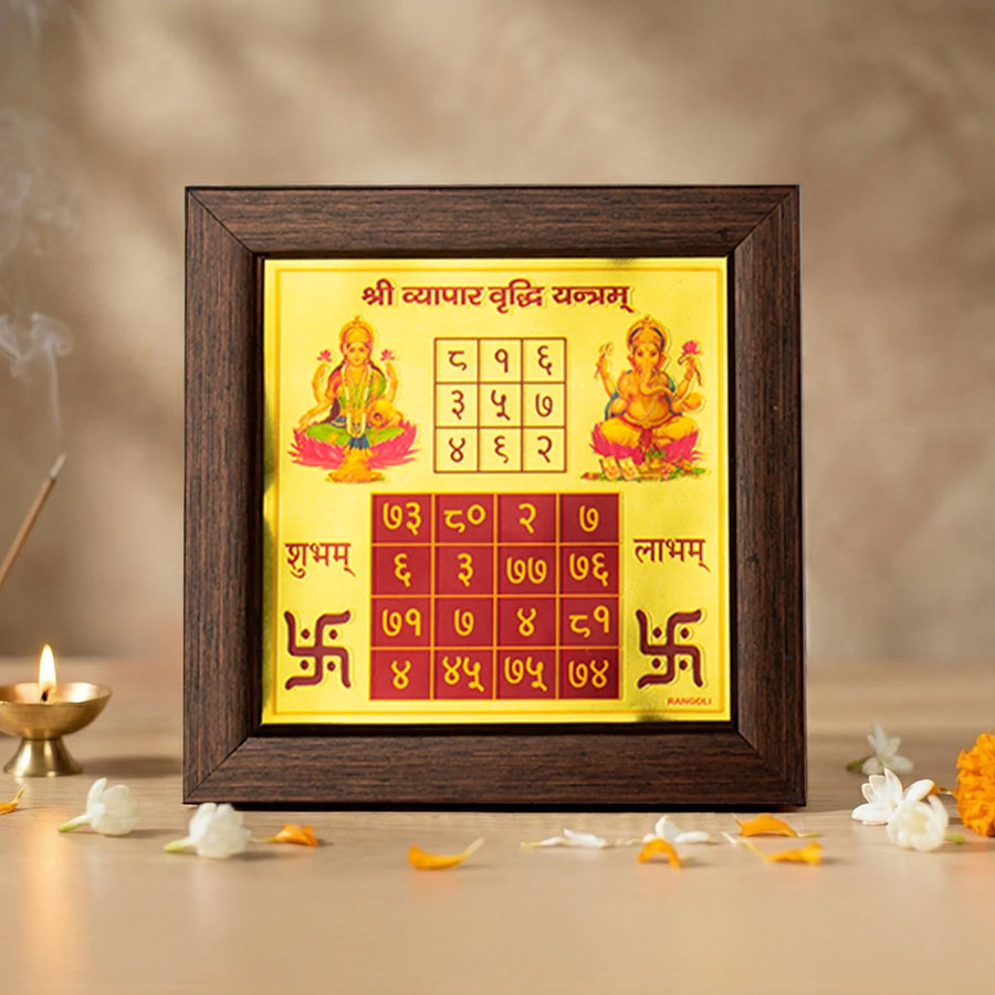 MantraMani Vyapar Vriddhi Yantra (6×6 inch) with Frame