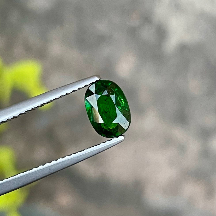 MantraMani 1.30 Carat Green Garnet Oval Cut Natural Loose Gemstone