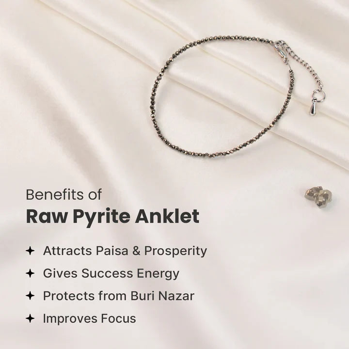 MantraMani SELENITE & PYRITE (Chandramani / Suvarnaprastha) – Anklet & Plate -