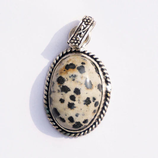 MantraMani Dalmation Jasper Crystal Pendant