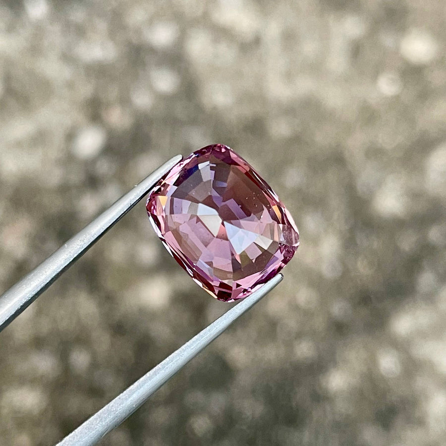MantraMani 7.76 Carat Purplish Pink Spinel Cushion Cut Natural Loose Gemstone