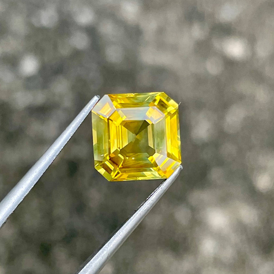 MantraMani 5.17 Carat Yellow Sapphire Cushion Cut Natural Loose Gemstone