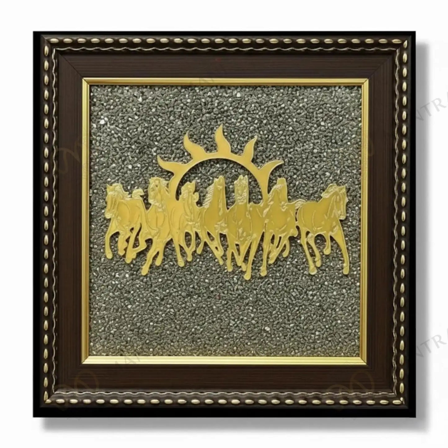 MantraMani Limited Edition - 7 Horses on Raw Pyrite Frame (Big Size)