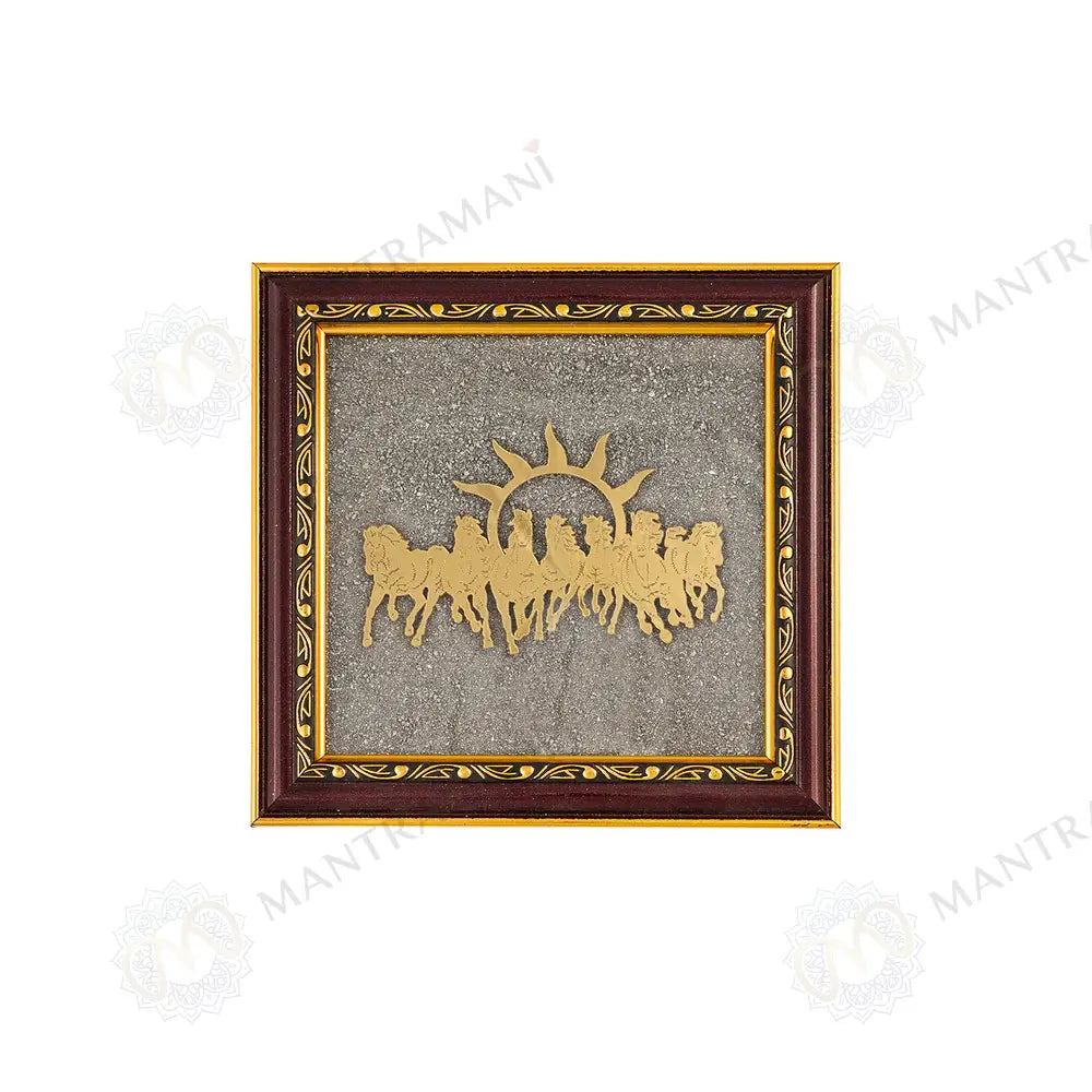 MantraMani Wealth Code Raw Pyrite Frame for Power & Energy Flow with FREE Raw Pyrite Stone