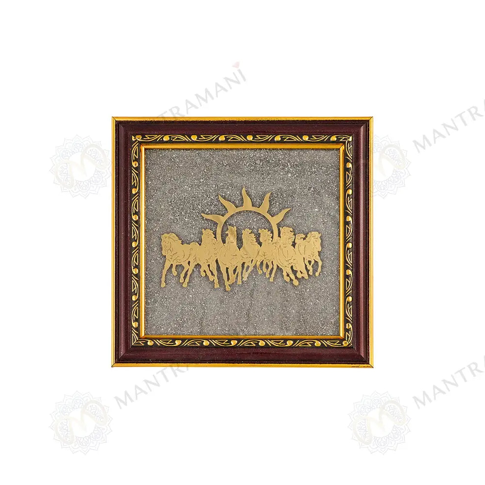MantraMani Wealth Code Raw Pyrite Frame for Power & Energy Flow with FREE Raw Pyrite Stone