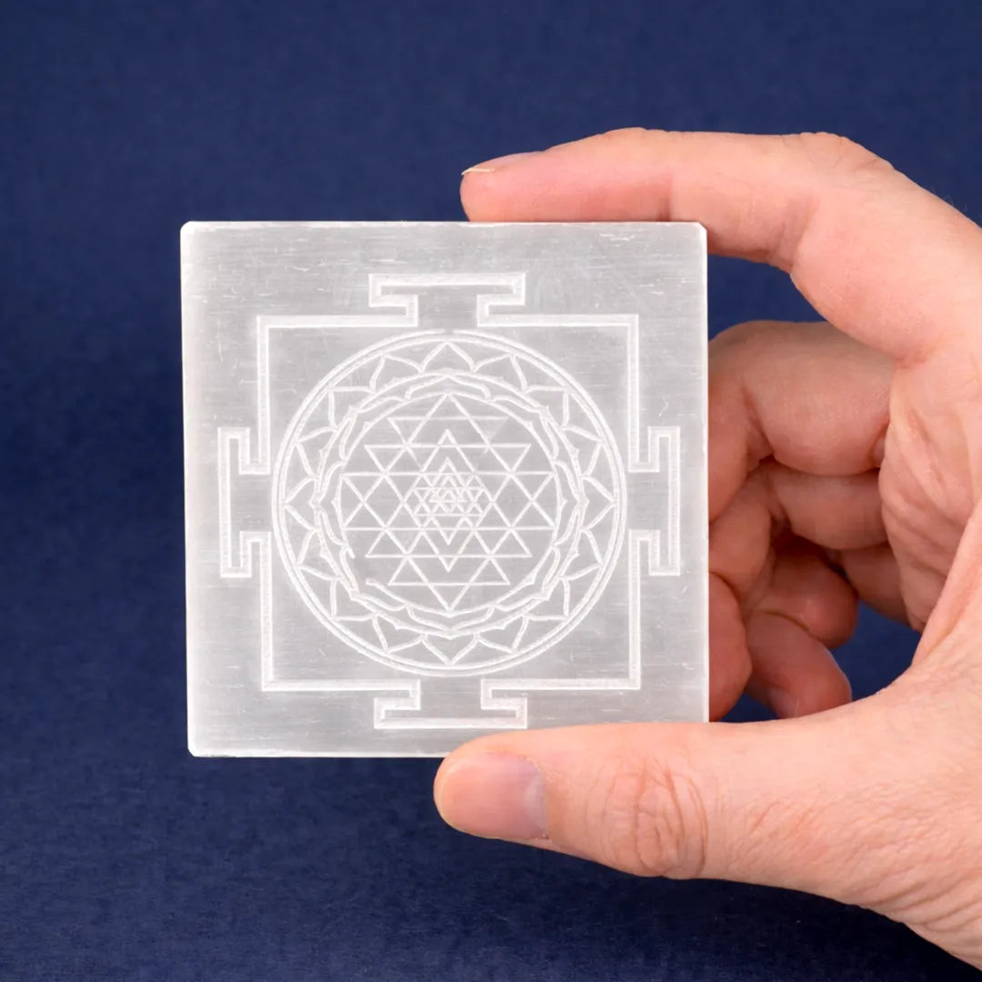 MantraMani SELENITE (Chandramani) – Yantra & Plate - Cleansing, Charging other