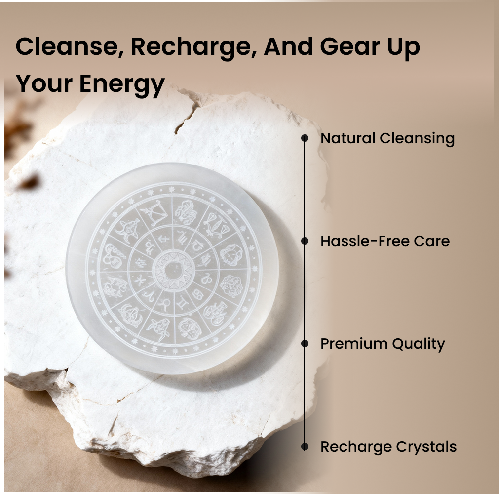 MantraMani SELENITE (Chandramani) – Plate - Cleansing, Charging other crystals,