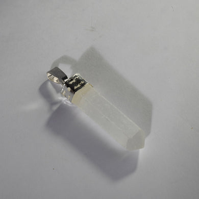 MantraMani Selenite Crystal Point Pendant - Natural Crystal Jewelry for Clarity, Spiritual Wellness & Elegant Style