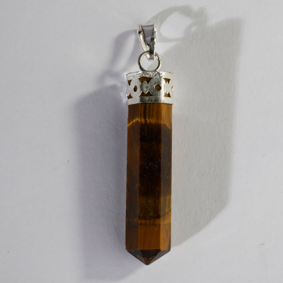 Tiger’s Eye Crystal Point Pendant | Natural Gemstone Pendant for Confidence, Focus & Crystal Jewelry