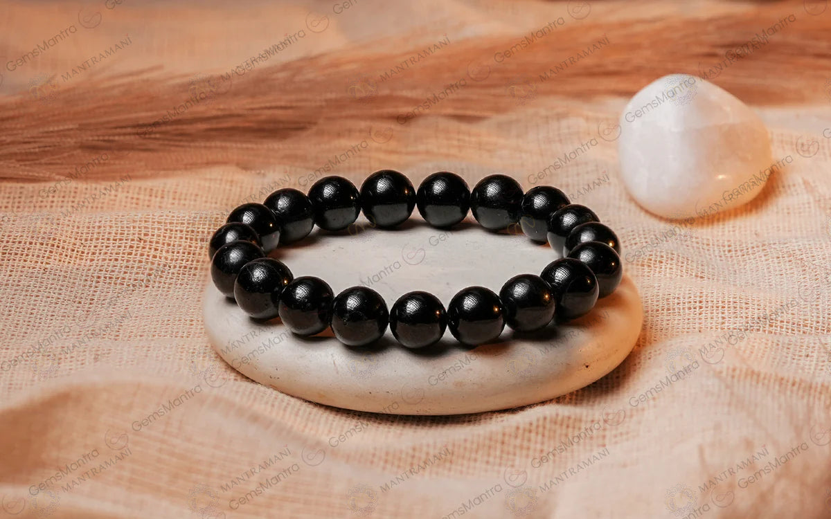 MantraMani Éclipse Noire — Black Tourmaline Protection Bracelet