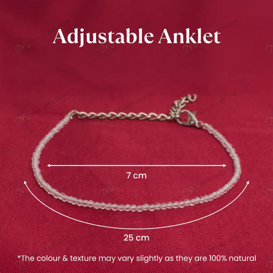 MantraMani Moonstone Anklet - Intuition, Emotional Balance, Beauty and Divine feminine energy