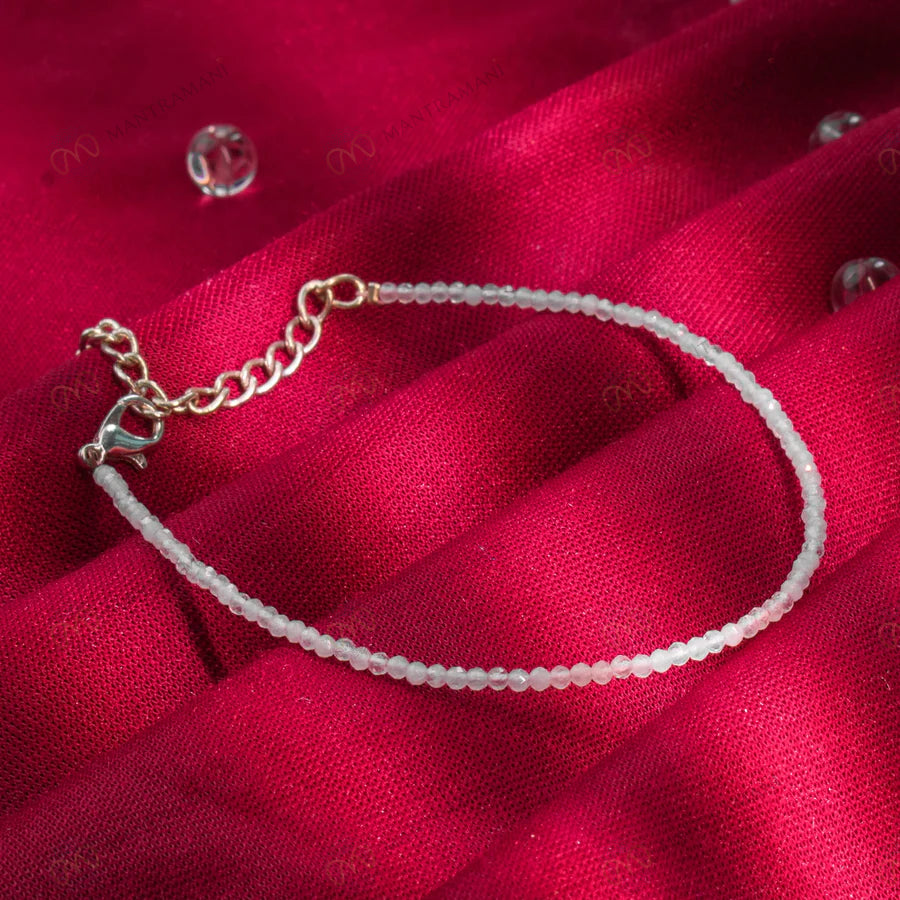 MantraMani Moonstone Anklet - Intuition, Emotional Balance, Beauty and Divine feminine energy