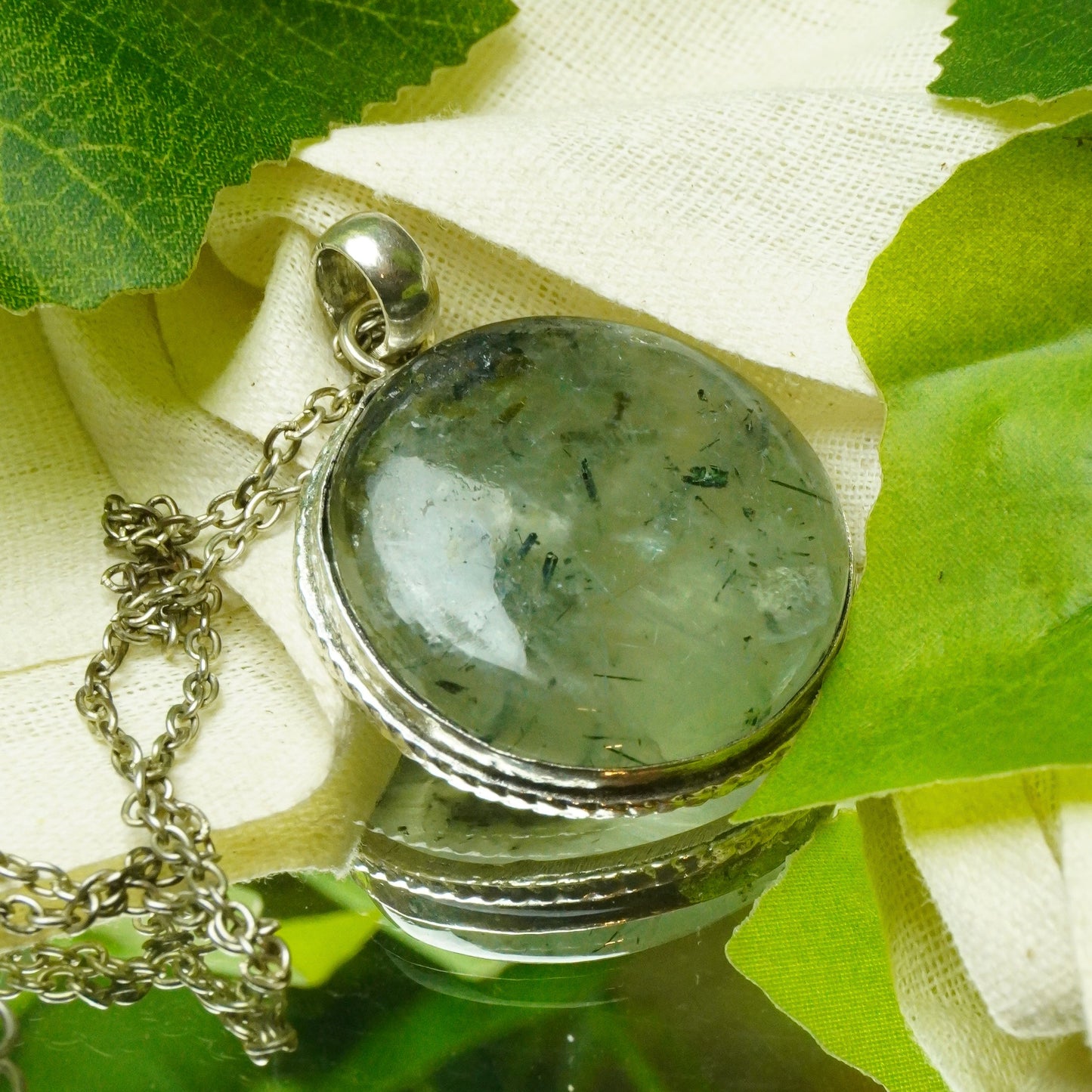 MantraMani Prehnite Crystal Fancy Pendant