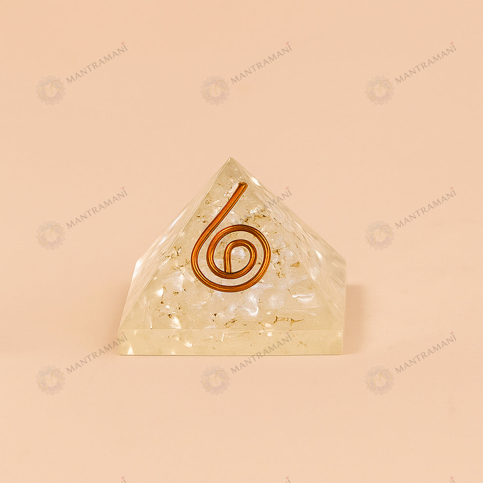 MantraMani Selenite Pyramid