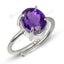 MantraMani Amethyst Ring: Attract Luck, Enhance Intuition, Improve Health & Skin