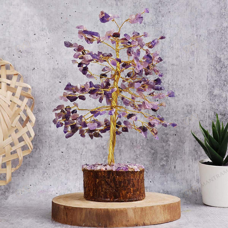 MantraMani Amethyst Tree : Attract Luck, Enhance Intuition, Improve Health