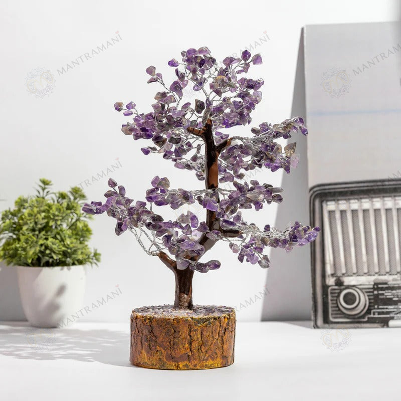 MantraMani Amethyst Tree : Attract Luck, Enhance Intuition, Improve Health