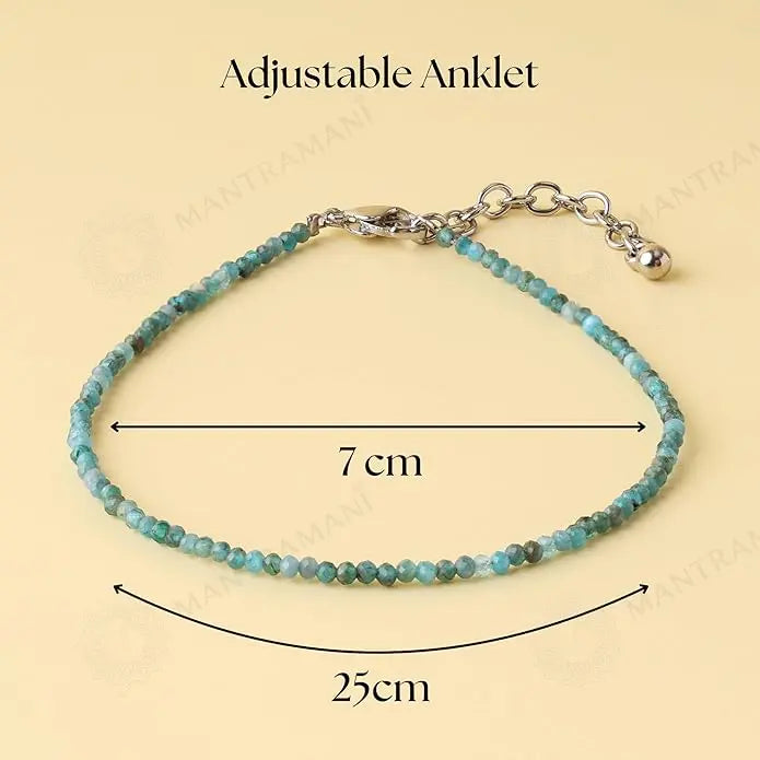 MantraMani Healing Stone Apatite Anklets: Encourage Manifestation and Protect Aura