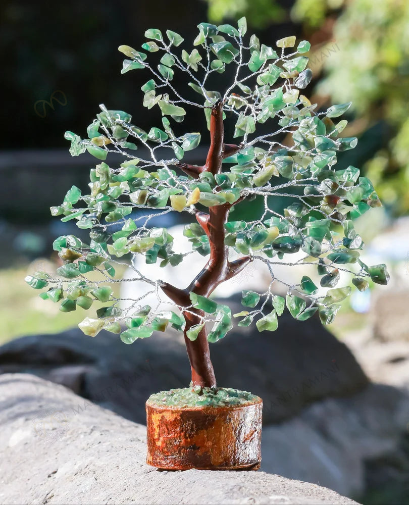 MantraMani Green Aventurine Tree: Promotes Wealth Attraction & Money Growth