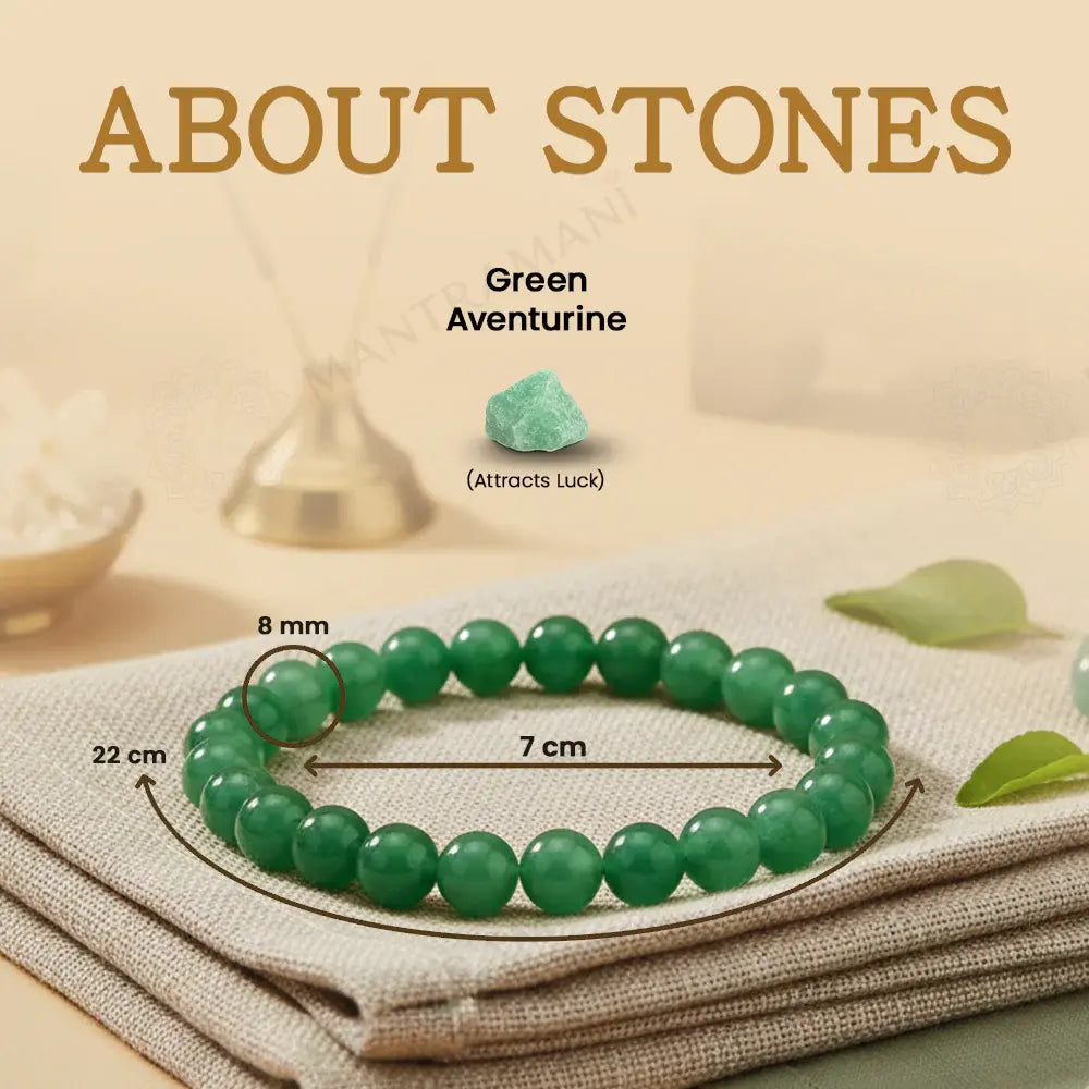 MantraMani Green Aventurine Bracelet – Luck, Growth & Heart Healing