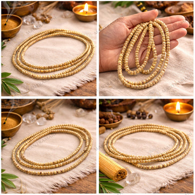 MantraMani Bel Wood Mala — Small Beads “Bel Mala / बेल माला / বেল মালা” (3 - Round) for Devotion, Japa & Daily Wear