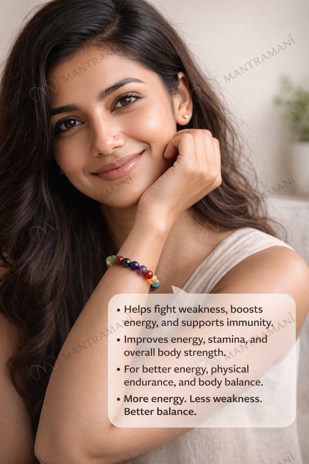 MantraMani BioMarker PRO Wellness Bracelet - India’s 1st Mineral - Skin Contact & Sunlight - Activated Energy Bracelet for Stress, Focus & Daily Health Support