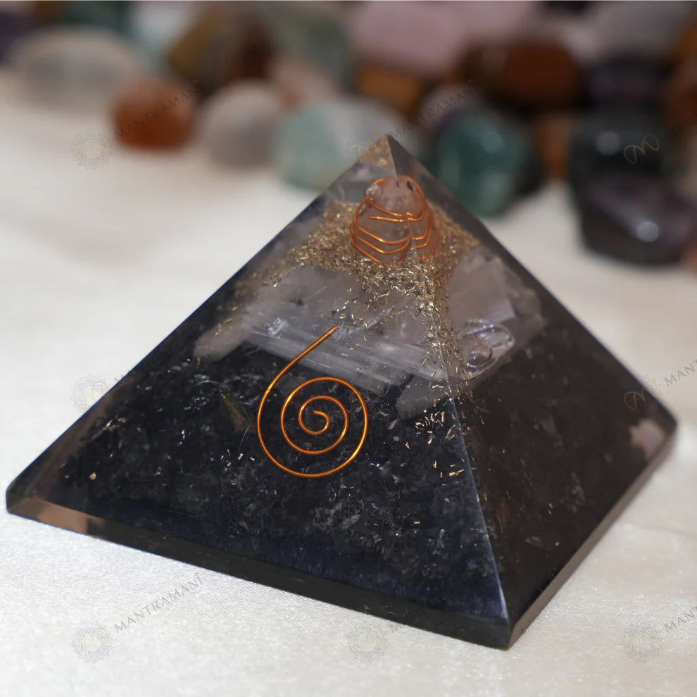 MantraMani Tourmaline Pyramid – Protection & Negative Energy Shield Crystal