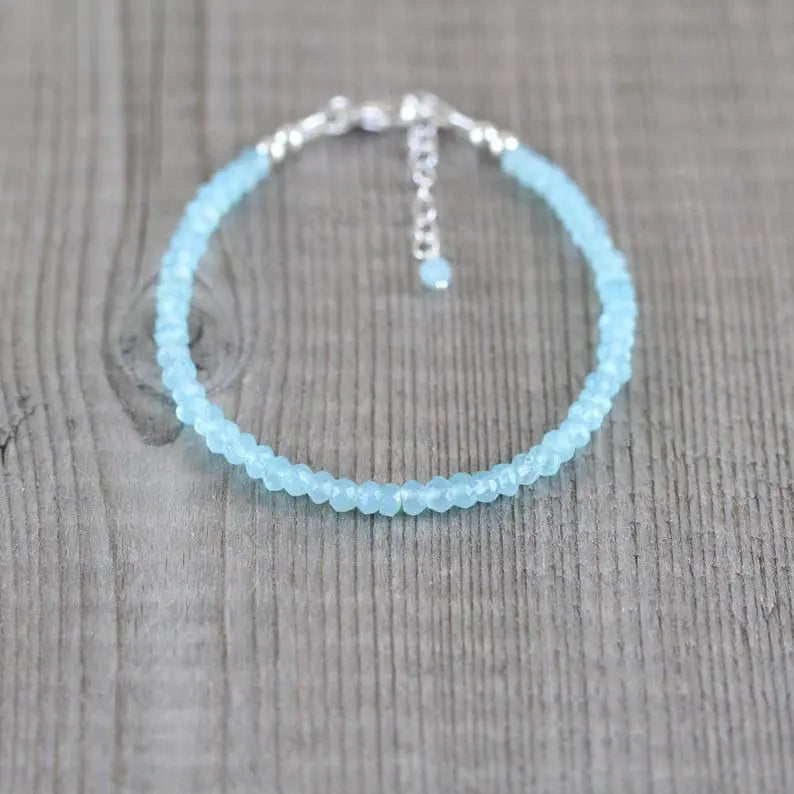 MantraMani Blue Chalcedony Anklet