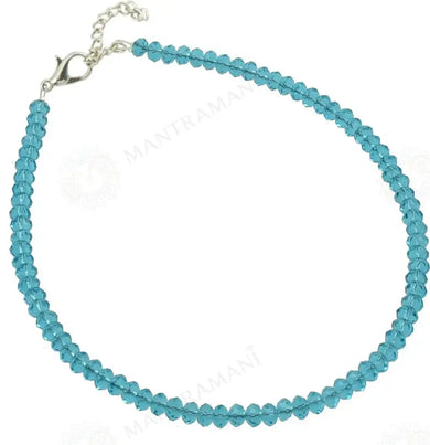 MantraMani Aqua Blue Chalcedony Anklet