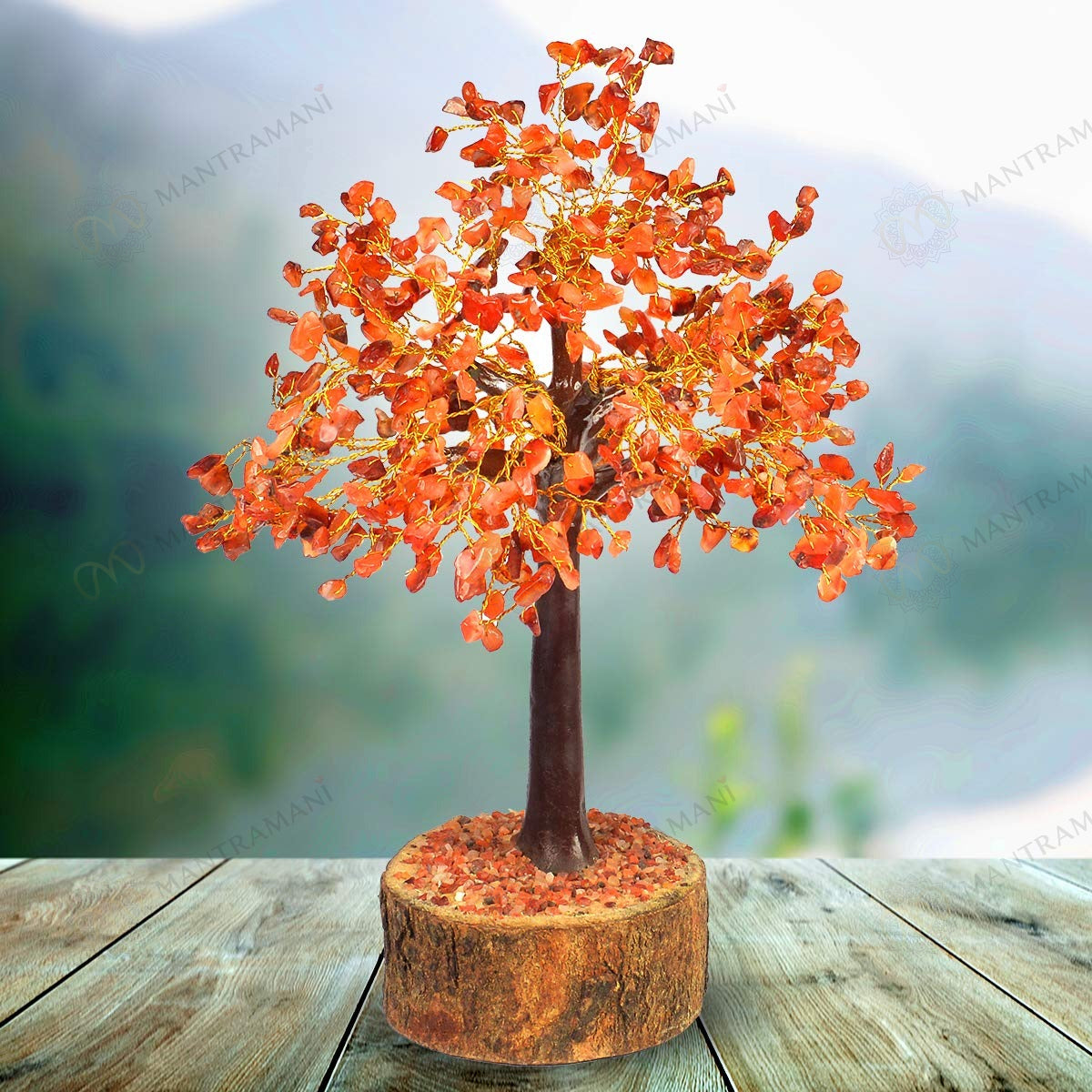 MantraMani Red Carnelian Crystal Tree – Motivation, Confidence & Career Growth