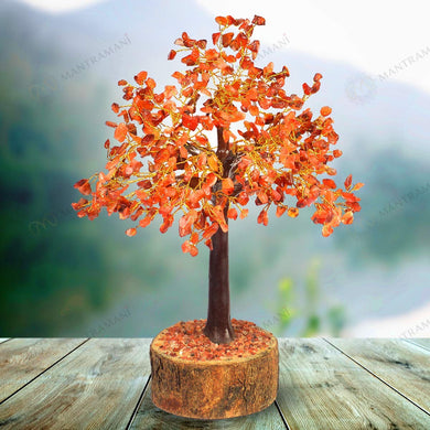 MantraMani Red Carnelian Crystal Tree – Motivation, Confidence & Career Growth