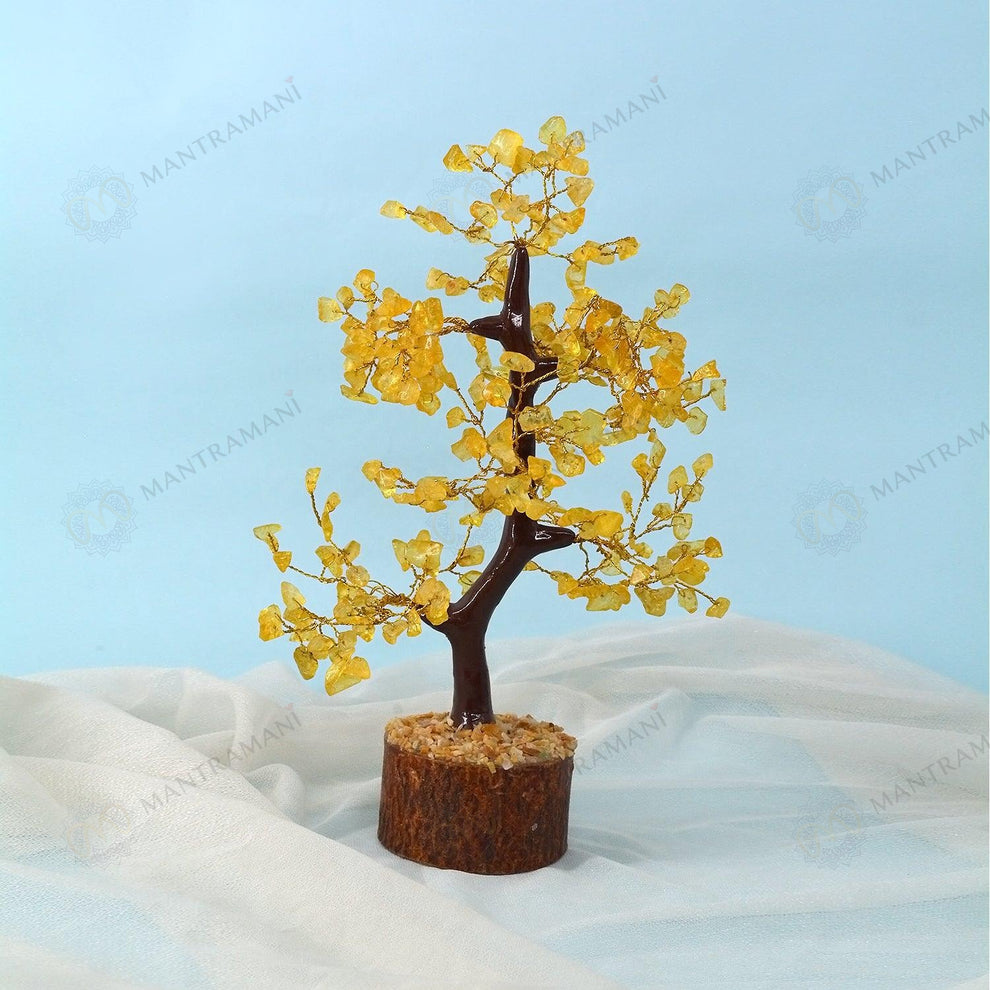 MantraMani Yellow Citrine Tree –Crystal Tree for Abundance, Prosperity & Growth