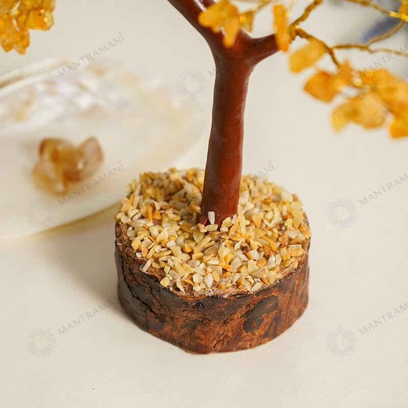 MantraMani Yellow Citrine Tree –Crystal Tree for Abundance, Prosperity & Growth