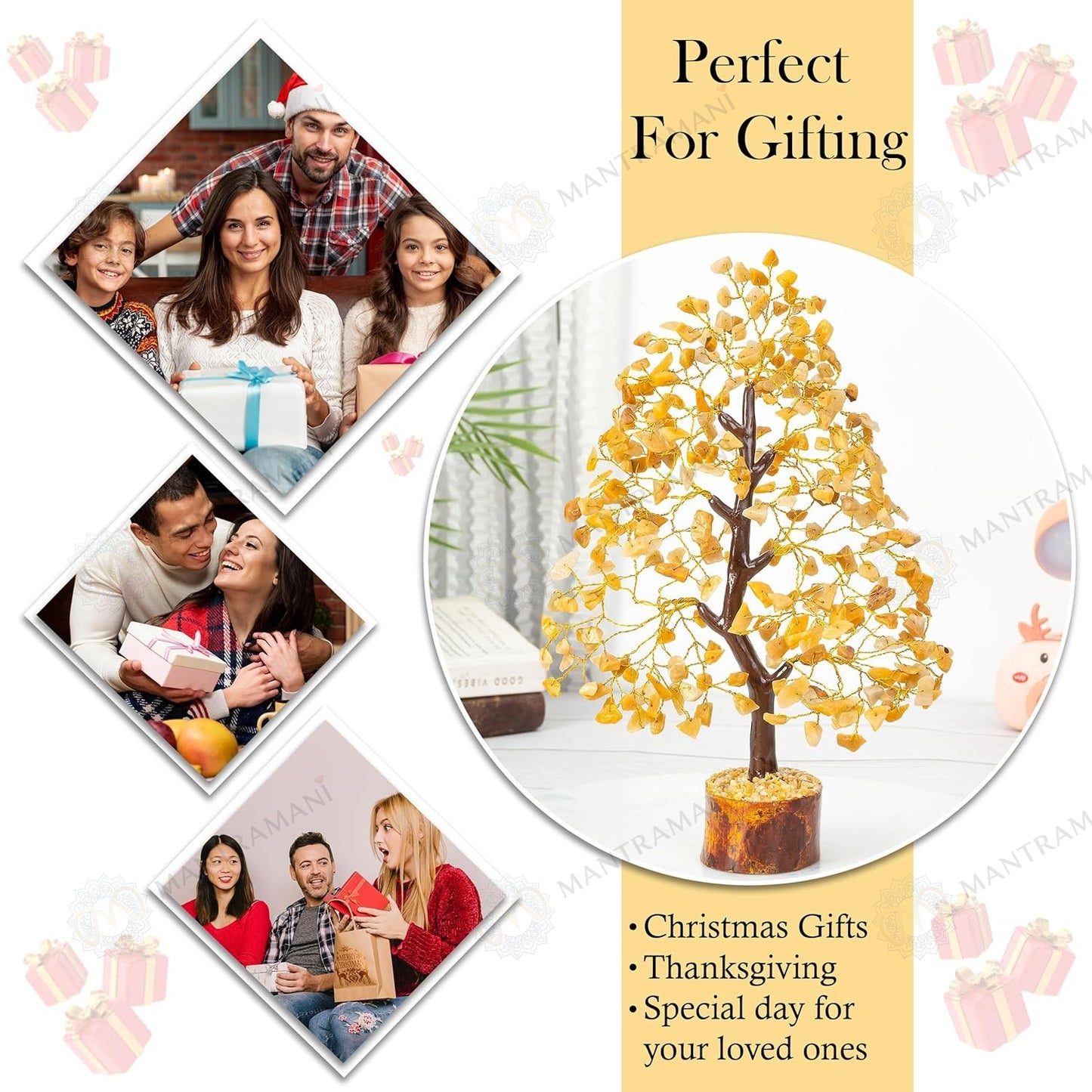 MantraMani Yellow Citrine Tree –Crystal Tree for Abundance, Prosperity & Growth