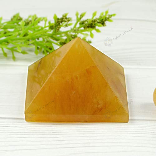 MantraMani Yellow Citrine Pyramid – Energy & Manifestation Crystal Pyramid