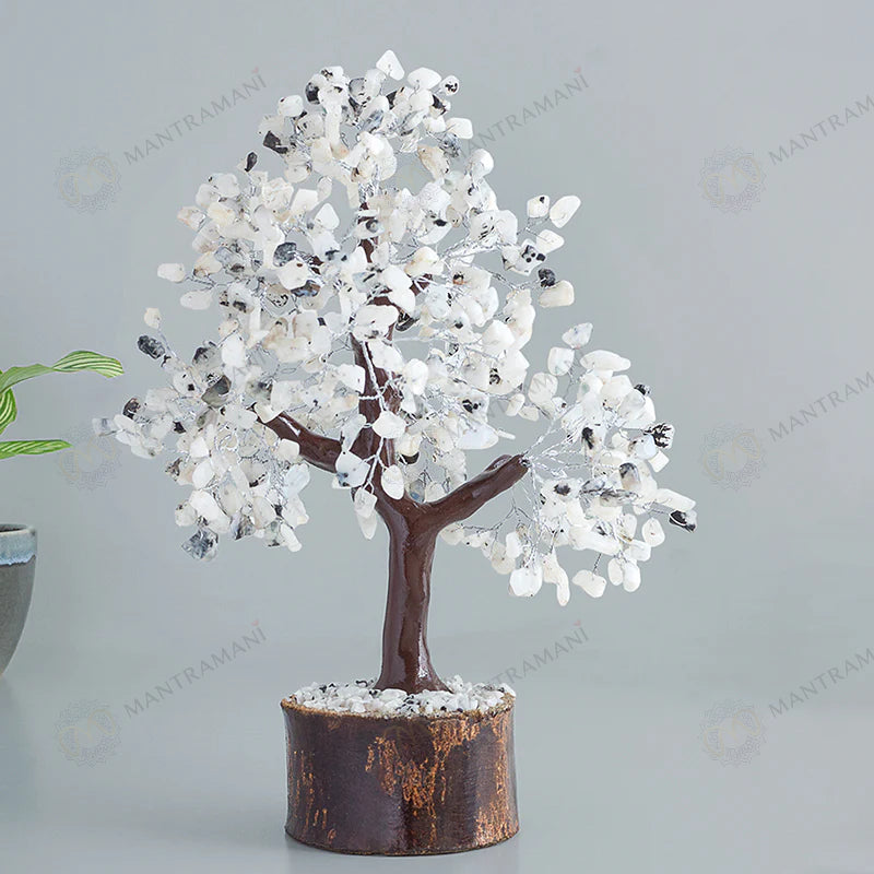 MantraMani Clear Quartz Crystal Tree – Removes Depression, Anger & Anxiety