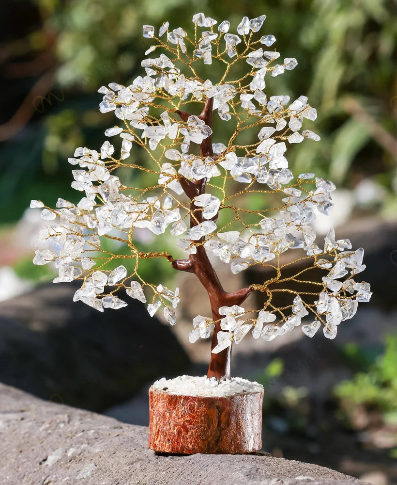 MantraMani Clear Quartz Crystal Tree – Removes Depression, Anger & Anxiety