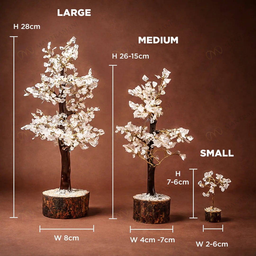 MantraMani Clear Quartz Crystal Tree – Removes Depression, Anger & Anxiety