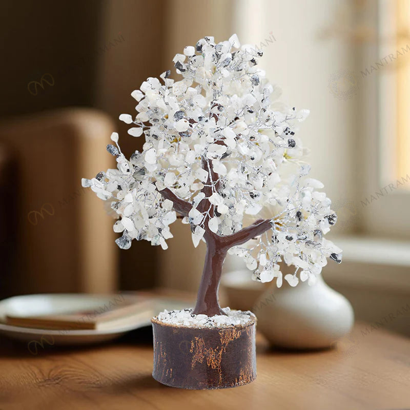 MantraMani Clear Quartz Crystal Tree – Removes Depression, Anger & Anxiety