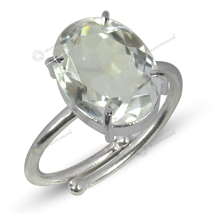 MantraMani Clear Quartz Ring: Removes Depression, Anger & Anxiety