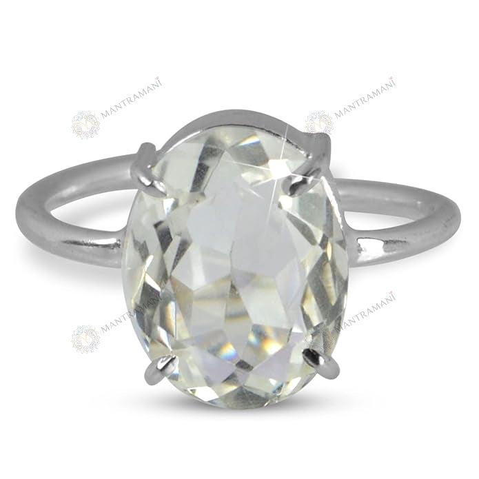MantraMani Clear Quartz Ring: Removes Depression, Anger & Anxiety